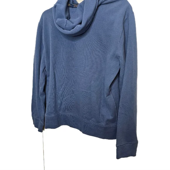 Polo Ralph Lauren 1992 Hoodie Medium Cotton-Blend Logo Fleece Pullover Blue - Picture 3 of 9